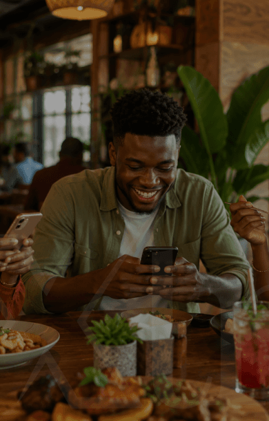 Person at a restaurant